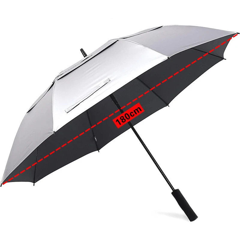 Golf Umbrella Large - ร่มสนามร่มกันแดดสองชั้นสีเงินทำจากไทเทเนียมขนาดใหญ่พิเศษร่มร่มสนามกอล์ฟกลางแจ้งชายหาดขนาดใหญ่เป็นของขวัญสำหรับตกปลา