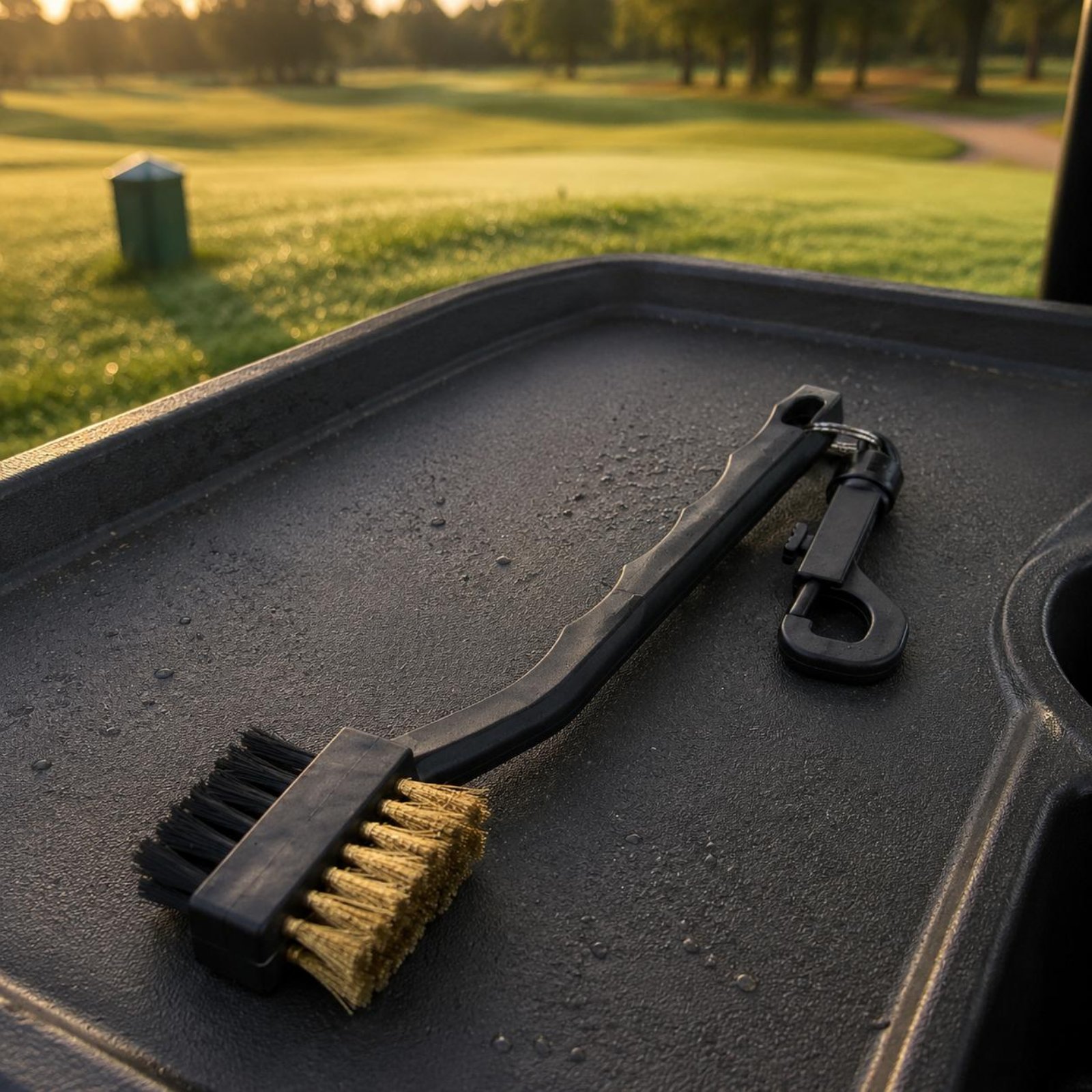 Golf Clubs - แปรงไม้กอล์ฟสองด้าน แข็งแรงทนทาน แปรงกอล์ฟด้ามยาว อุปกรณ์เสริมสำหรับกีฬา คลิปพกพาสะดวก ติดตั้งง่าย